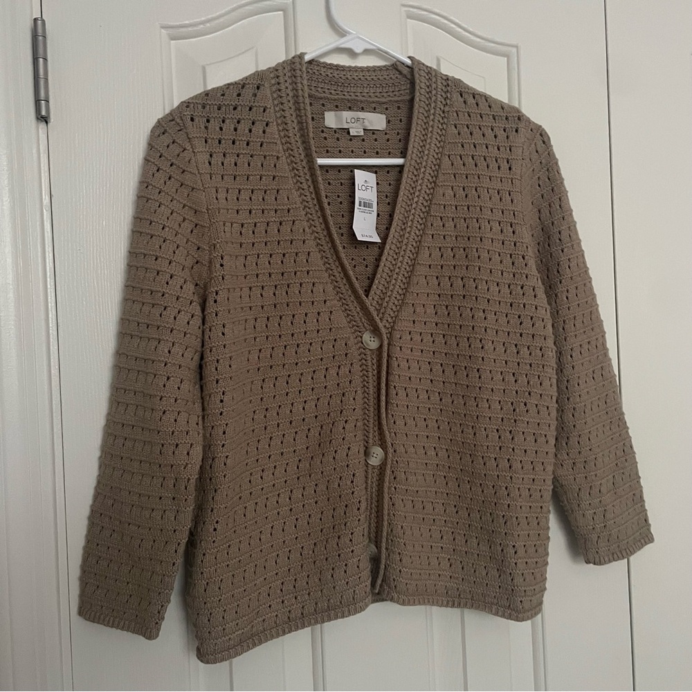 NWT Loft Crochet Knit Cardigan